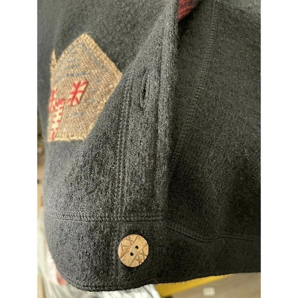 Woolrich Wool Embroidered Patchwork Vest Size Medium - Picture 7 of 8